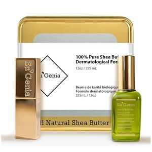 All Natural Shea Butter and Hair & Body Oil Set - Gold and Green
